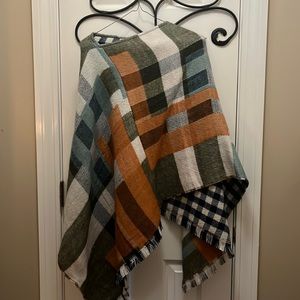 Cute Buffalo plaid shawl poncho